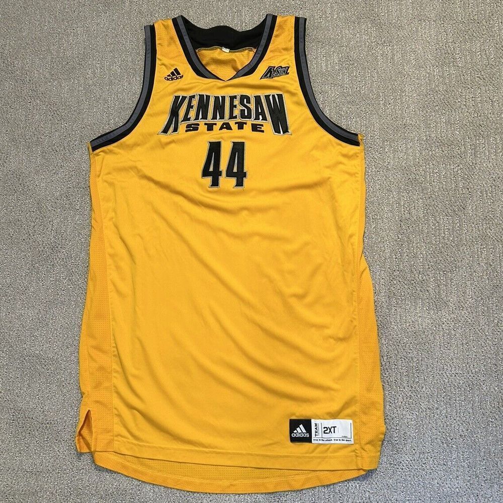 Adidas Team Issued NCAA Basketball Jersey Kennesaw State Owls #44 Yellow XXL 2XT
